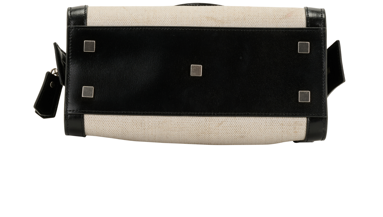 Small Uptown Tote, &pound;595, Handbags, Black/Cream, Canvas/Leather, Top view